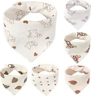 Baby Bibs for Drooling and Teething - Adjustable Kid Burp Cloth Baby Drool Cloth - Absorbent Toddler Bibs Animal Print Kid Eating Apron for Baby Aged 0-2 Years Old