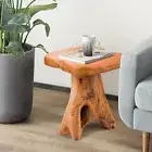 HOEGMST Small Side Table Unique Design Live Edge Wood Stool Freeform Natural ...