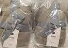 2 West Elm European Flax Linen Lofty Tack Stitch Quilt Euro Shams Mocha
