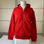 RALPH LAUREN Double Knit Full-Zip Hoodie Sweatshirt Men's Size M Red