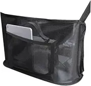 AIMALL Car Net Pocket Handbag Holder, 16.14"x9.84" Storage Mesh Bag Between Seats, Pet Barrier, Safe Driving Accessory for Most Cars, Black