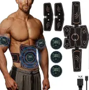 Erysin Ems Muscle Stimulator Ems Abdominal Exercise Equipment Ems Arm And Leg Trainer Abdominal Trainer Electric Stimulation With 10 Mode 30 Intens