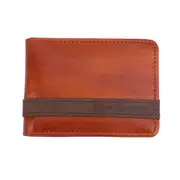 Men's Republic Slick Slim Vegan Leather Money Cash/Card Wallet - Tan Brown