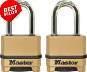 Heavy Duty Outdoor Combination Padlock 2 Pack Weather Resistant Resettable