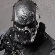 Ghost Mask,Mask Skeleton with Metal Mesh Eye Protection ， Rave Adult Entire Latex Helmet, Halloween Masquerade