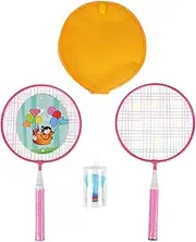 Zxpjkyu Children's Badminton Racket Set with Carrying Case and Shuttlecocks for