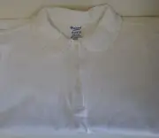 School POLO Shirt Girl 4-16 UNIFORM Short Sleeve WHITE Pretty Ruffle Collar NEW
