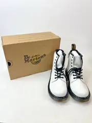 Dr. Martens Romario Side Zip Boots White 1460J Boys 4/ Girls 5