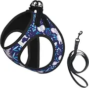 lovely Koala print Dog Harness and Leash Set, Reflective Adjustable Puppy Vest for Small Medium Large Dogs, Cats
