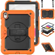 MCC Shockproof iPad (A16) 11" 2025 Strap Rugged Case Cover Apple 11th Gen inch [Orange]