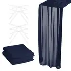 2Pcs 10Ft Chiffon Table Runner 28 x 120 Inch Rustic Gauze Tablecloth Dark Blue