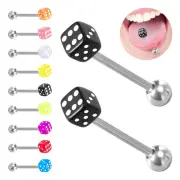 Dice Ball Piercing Pin Jewelry Ear Studs Tongue nail Body Jewelry Earrings