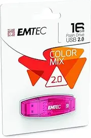 Emtec C410 Color Mix Flash Drive, 16GB, Red, ECMMD16GC410