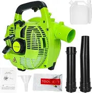 bephible Leaf Blower, 2-Stroke Handheld Leaf Blower, Gas Powered Leaf Blower, 26cc Handheld Gas Blower, Powerful Clearing Blower for Lawn Care, Snow Blowing & Yard Cleaning (Green) Green