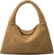 [Molodo] Suede Woven Hobo Bags Purses for Women Woven Leather Bag Vintage Tote Bag Retro Handbag Satchel 2025