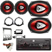 Bluetooth MP3 Car Stereo & 4 Door Speakers Package for 2004-2007 Nissan TITAN