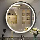 24 round LED Mirror for Bathroom with Lights, Black Circle Vanity Mirror for Wal