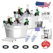 Durable Galvanized Ice Bucket Set - Perfect for Mimosa Bars and Party Events