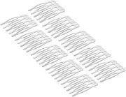 CALLARON 50Pcs DIY Hair Combs Silver Five Teeth Combs for Handmade Headdresses Fashion Hair Accessories for Women and Smooth Texture for Unique Styles