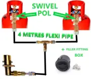 remote fill set with SWIVEL POL ADAPTERS 2 PROPANE BOTTLES CYLINDER RV+FITINGS