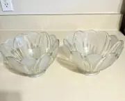 ☆ RARE Vintage Art Deco Crystal Etched Ceiling Fixture Light Cover Floral Shade