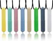 Chew Necklaces for Sensory Kids 8 Pcs Diamond Shape Sensory Chewy Toys for Autis