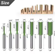 7Pcs Router Bit Set Straight Carbide Alloy 1/4" Shank Woodworking Milling Cutter