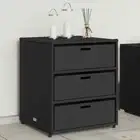 Garden Storage Cabinet Sideboard Cupboard Patio Terrace Grey Poly Rattan vidaXL