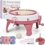 [WEEKSUN] Knitting Machine 48 Needles, DIY Rotating Double Loom, Adult Fashion Knitting Loom Machine with Row Counter, Small Size, Modern Style, Includes Accessories