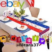 4th of July Table Runner for Independence Day Memorial Day Red White ...