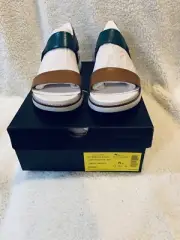 Cole Haan Zerogrand British Sandal Womens Tan & Green Leather Sz US 8