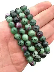 Ruby Zoisite Elastic Bracelet - 8mm Beads by New Moon Beginnings