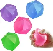 Fidget Toy Stress Cube Squishy Sensory Fidget Toys for Anxiety Stress Relief for Kids Adults Children Teens, High Density Gel Filled - Your Best Mellow and Chill (4 Pack Vibrant Diamond)