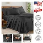 Cooling 6-Piece Black Bamboo Sheet Set - California King Luxury Bedding