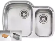 Oliveri Monet 1 & 1/2 Double Left Hand Bowl Undermount Sink MO71U