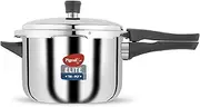 [Pigeon] by Stovekraft Elite Shine 5 L Tri-Ply Body Outer Lid Pressure Cooker Induction and Gas Stove Compatible that Distributes Heat Evenly for Uniform Cooking (Stainless Steel, Silver)