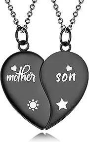 [Yonhon] Mother Son Necklace for 2,Mother Son Matching Bracelet Set for 2