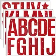 Waynoda 155 Pcs 15 Sheets Glitter Bulletin Board Letters 4 Inch Letter Stickers for Poster Board Stick on Letters for Bulletin Board Display Classroom School Home Decor(Red)