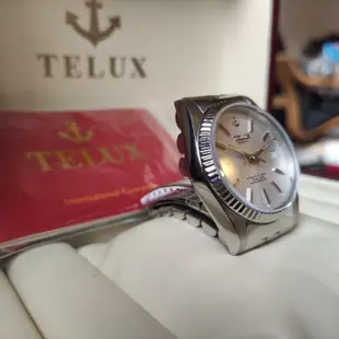 早期 Telux 鐵力士 太陽圈銀面 勞力士款 蠔式 機械錶 Datejust automatic watch  梅花titoni eta2824機芯16234
