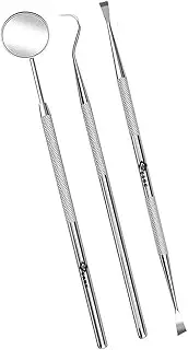 Dental Care Set Cleaning Tools 3 Pack Dental Hygiene Kit teeth set for Home Use stainless steel Mouth Mirror Dental Picks Oral Care set to Remover Tartar Plaque remover Scraper