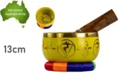13cm Yellow Chakra Solar Plexus Tibetan Singing Bowl Relaxation Healing Tool