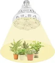 SANSI 24 W LED Plant Lamp Full Spectrum, E27 White Plant Light for Indoor Plants, Grow Light with High PPFD 117.06μmol/s/㎡, Grow Lamp for Greenhouses, Indoor Gardens, Flowers, Vegetables, Fruits
