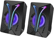 Uonlytech Tabletop RGB Speaker Gaming Pc Speakers -Powered Stereo Sound for Gaming