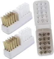 AUTSUPPL Nail Drill Bit Cleaner 3pcs Manicure Brush Nail Art Cleaning Tool Dual Brush Heads