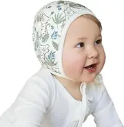 [KLUSHA] Baby Bonnet Newborn Hospital Hat Reversible Breathable Cute Design White Snug-Fitting Bamboo Cotton All Seasons Beanie