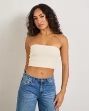 [Ava And Ever] Ava And Ever Women's Chapman Knit Tube Top in Cream 0 Cream