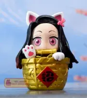 Anime DS Kamado Nezuko Lucky Cat cute PVC Figure Toy Gift room Desk decor