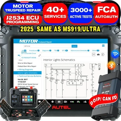 Genuine Autel MS909 Diagnostics Scan Tool 2025 w/Motor TruSpeed Topology 2.0