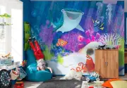 Todler bedroom colorful photo wallpaper 9.84x9.18 ft Disney Wall Mural Dory Aqua