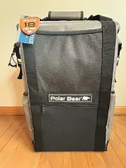Polar Bear Coolers Back Pack Soft Cooler New Silver and Black 18 Cans